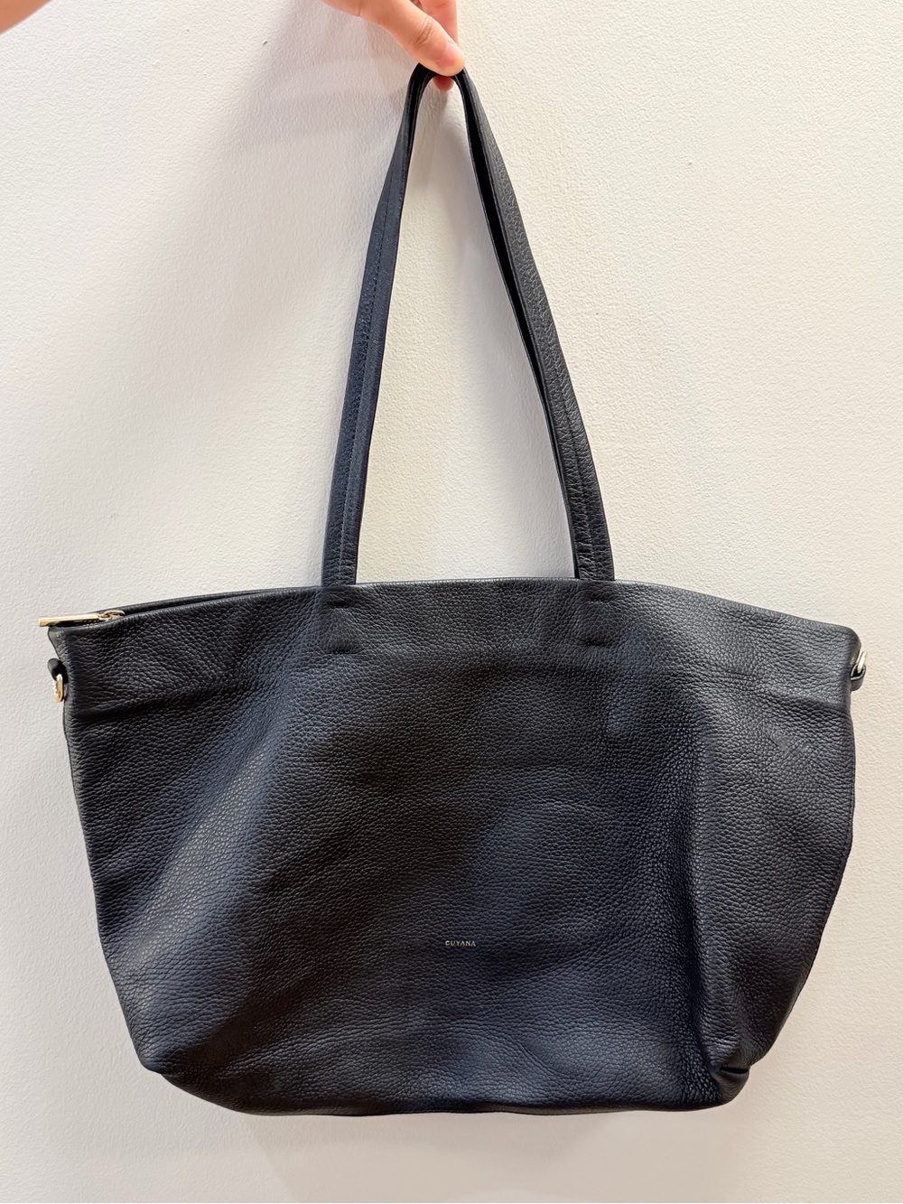 Cuyana Small Easy Zipper Leather Tote Shoulder Bag